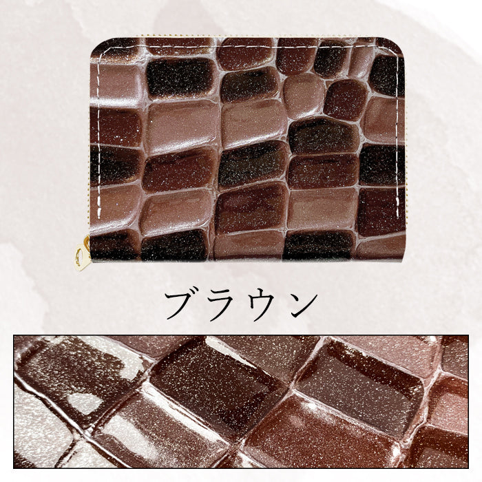 【Leo&Aoi公式ショップ】 2nd ステンドグラス ミニウォレット ミニ財布 財布 小さい財布 本革 2コンパクト 牛革 サイフ さいふ ウォレット 革 エナメル加工 レザー カード収納 革財布 ラウンド財布 ミニサイフ 本革ミニ財布 レディース ハンドメイド【安心の返品保証付き】
