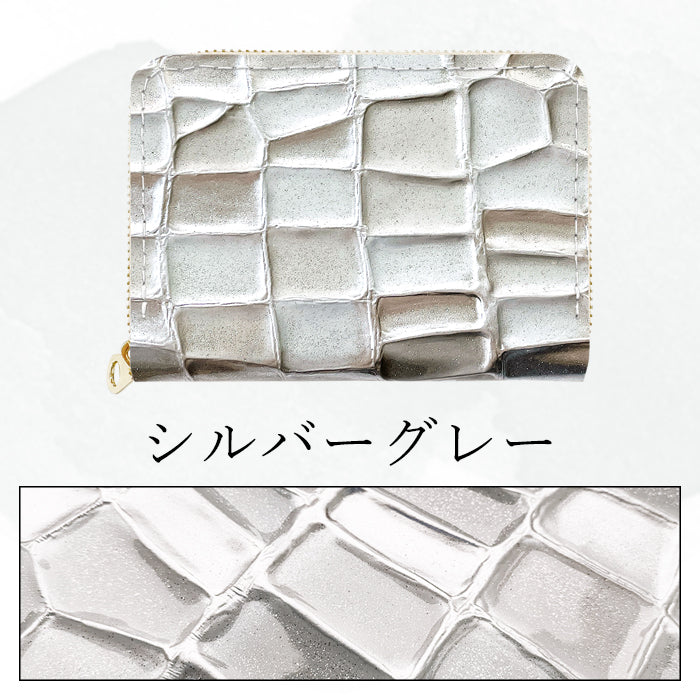 【Leo&Aoi公式ショップ】 2nd ステンドグラス ミニウォレット ミニ財布 財布 小さい財布 本革 2コンパクト 牛革 サイフ さいふ ウォレット 革 エナメル加工 レザー カード収納 革財布 ラウンド財布 ミニサイフ 本革ミニ財布 レディース ハンドメイド【安心の返品保証付き】