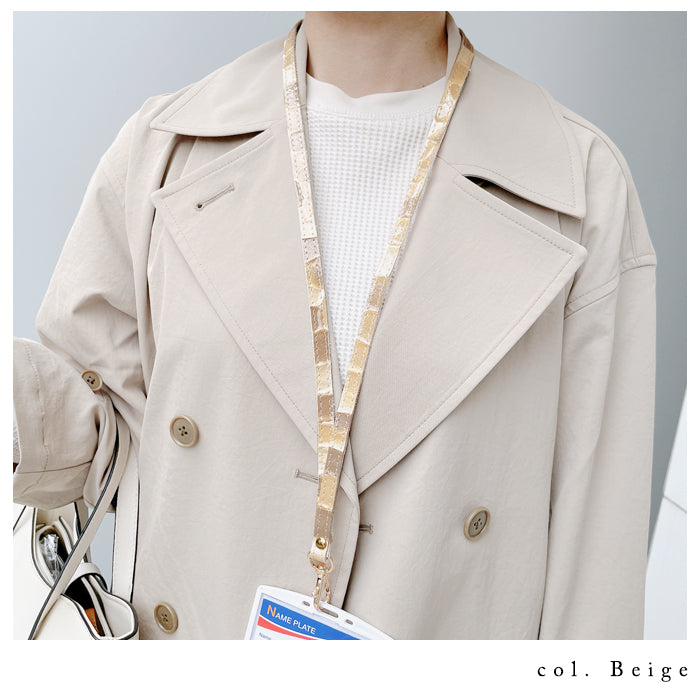【Leo&Aoi公式ショップ】 2nd ステンドグラス ネックストラップ ロングストラップ 首掛け 落下防止 ネックホルダー 本革 IDカードホルダー IDケース パスケース スマホ スマートフォン ネック ストラップ ナスカン レディース 女性 型押し エナメル 【安心の返品保証付き】
