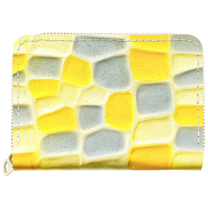 【Leo&Aoi公式ショップ】 2nd ステンドグラス ミニウォレット ミニ財布 財布 小さい財布 本革 2コンパクト 牛革 サイフ さいふ ウォレット 革 エナメル加工 レザー カード収納 革財布 ラウンド財布 ミニサイフ 本革ミニ財布 レディース ハンドメイド【安心の返品保証付き】