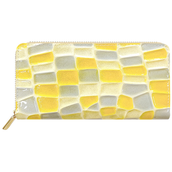 【Leo&Aoi公式ショップ】 2ndステンドグラス 蛇腹 カードポケット付き 長財布 本革 ラウンド型ファスナー 財布 レディース 大容量 【安心の返品保証付き】