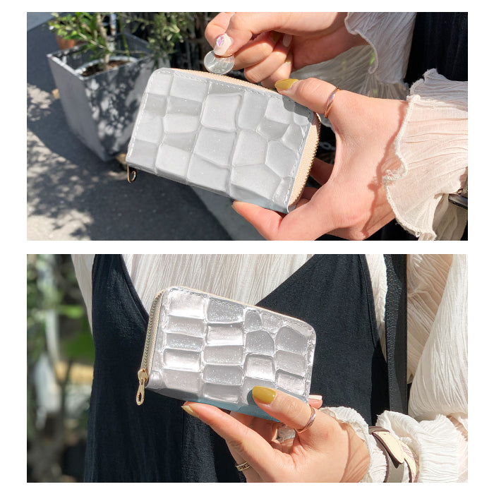 【Leo&Aoi公式ショップ】 2nd ステンドグラス コインケース レディース コインポーチ 小銭入れ ミニ財布 ラウンド型ファスナー ファスナー付き おしゃれ カード入れ 女性 革 本革 レザー 小物入れ コンパクト ケース ラウンドファスナー エナメル加工【安心の返品保証付き】