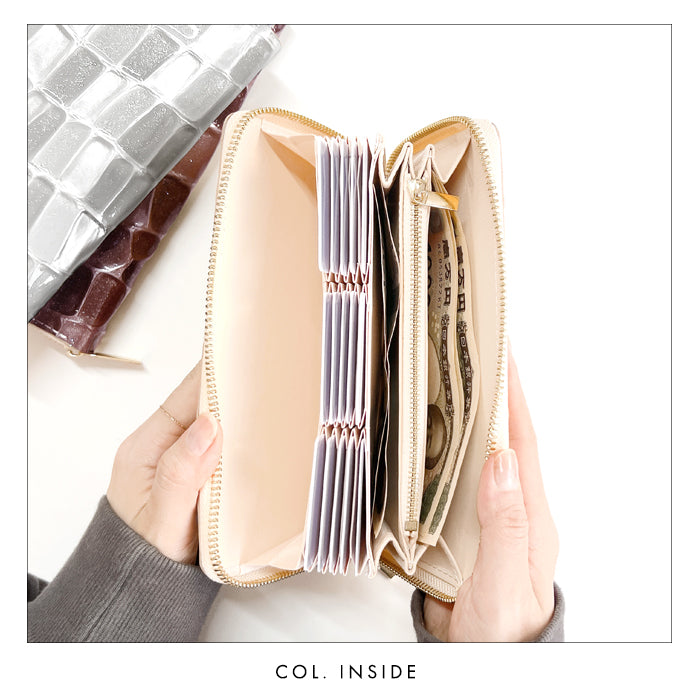 【Leo&Aoi公式ショップ】 2ndステンドグラス 蛇腹 カードポケット付き 長財布 本革 ラウンド型ファスナー 財布 レディース 大容量 【安心の返品保証付き】