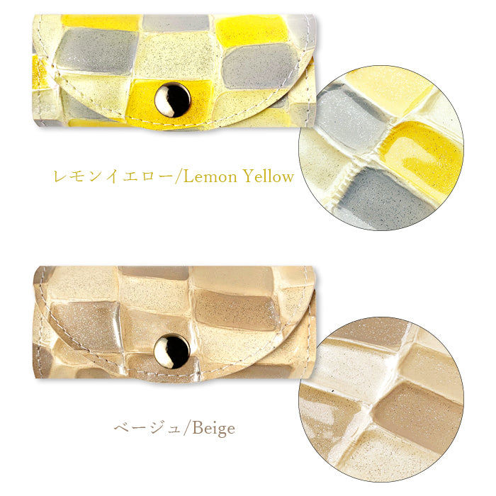 【Leo&Aoi公式ショップ】 2nd ステンドグラス キーケース 4連 本革 レディース スマートキー 三つ折り 牛革 レザー 鍵入れ 鍵 カギ 収納 スリム コンパクト キーホルダー 4連キーケース エナメル加工 日本製 【安心の返品保証付き】