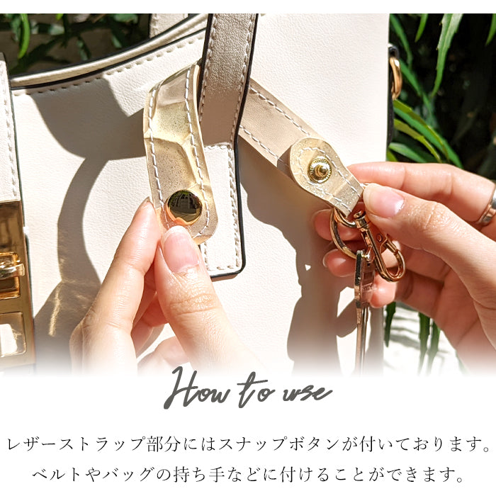 【Leo&Aoi公式ショップ】 本革 キーリング キーホルダー スナップボタン 2nd ステンドグラス エナメル 型押し