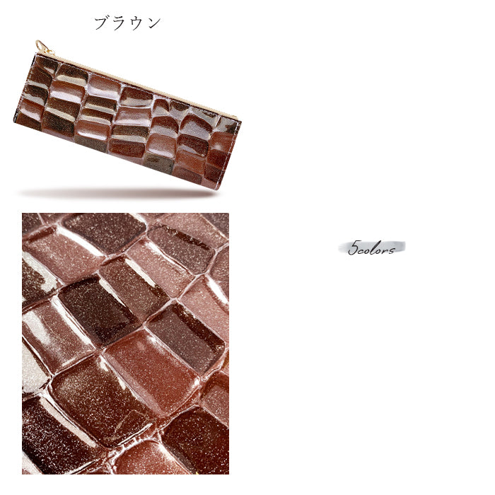 2nd ステンドグラス ペンケース 本革 筆箱 レザー ペン入れ コンパクト スリム 薄型 文具 筆記用具 ふで箱 収納 革 上品 かわいい お洒落 高級 ペン ケース