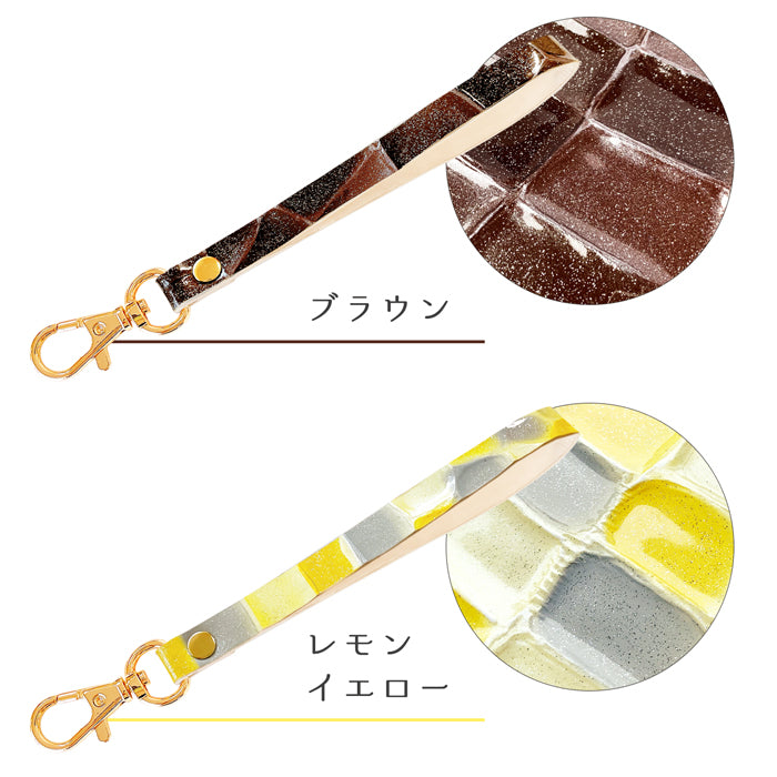 【Leo&Aoi公式ショップ】 2nd ステンドグラス ナスカン付き ストラップ 本革 レディース マルチストラップ 携帯ストラップ レザー 携帯 スマホ キーホルダー パスケース 定期入れ リストストラップ 革 牛革 手帳型 スマホケース 落下防止 【安心の返品保証付き】