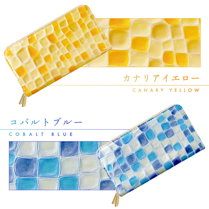 【Leo&Aoi公式ショップ】 本革 3rd ステンドグラス 蛇腹 ダブルファスナー 長財布 レディース メンズ カード収納 大きい財布 ラウンド型長財布 【安心の返品保証付き】