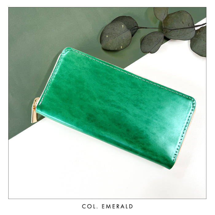 【Leo&Aoi公式ショップ】 アダマス 長財布 本革 財布 ラウンド型ファスナー レディース メンズ 大理石風 大容量 カード収納【安心の返品保証付き】