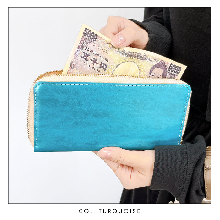 【Leo&Aoi公式ショップ】 アダマス 長財布 本革 財布 ラウンド型ファスナー レディース メンズ 大理石風 大容量 カード収納【安心の返品保証付き】