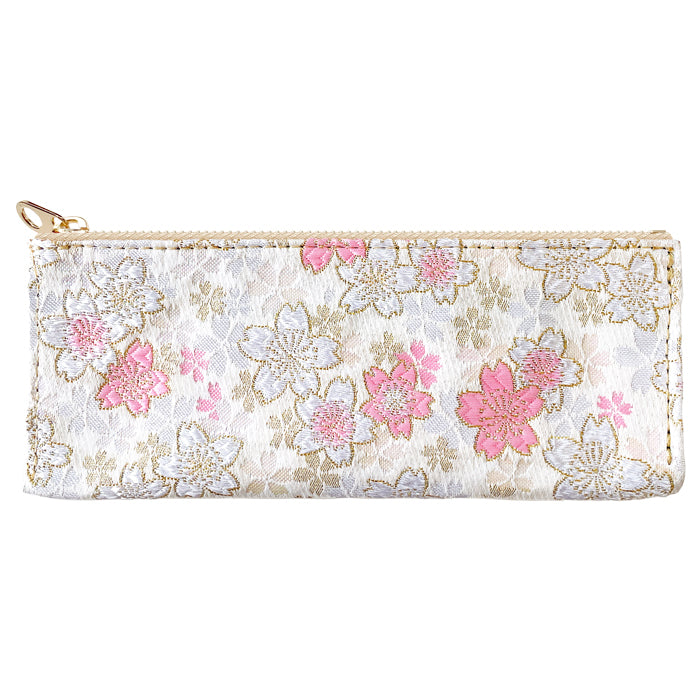 【Leo&Aoi公式ショップ】 西陣織 明 ペンケース 筆箱 ペン入れ コンパクト スリム 文具 筆記用具 ふで箱 収納 上品 お洒落 高級 ペン ケース レディース 華やか 着物 和柄 和風 日本製 【安心の返品保証付き】