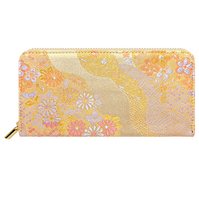 【Leo&Aoi公式ショップ】 西陣織 明 スリム 長財布 レディース メンズ カード収納 財布 さいふ ウォレット ラウンド型財布 和 和柄 豪華 織物 和風 【安心の返品保証付き】