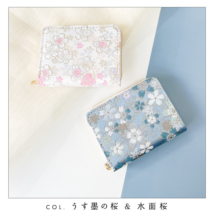【Leo&Aoi公式ショップ】西陣織 明 蛇腹 シンプル 財布 ラウンド型ファスナー メンズ レディース ミニ財布 カード入れ 金襴 和 和柄 和風 【安心の返品保証付き】