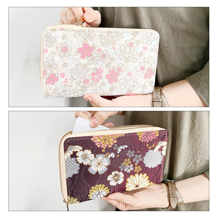 【Leo&Aoi公式ショップ】西陣織 明 マルチケース 通帳ケース パスポートケース 母子手帳ケース 大容量 スリム設計 ファスナー付き メンズ レディース おしゃれ ハンドメイド 和柄 和風 和 【安心の返品保証付き】