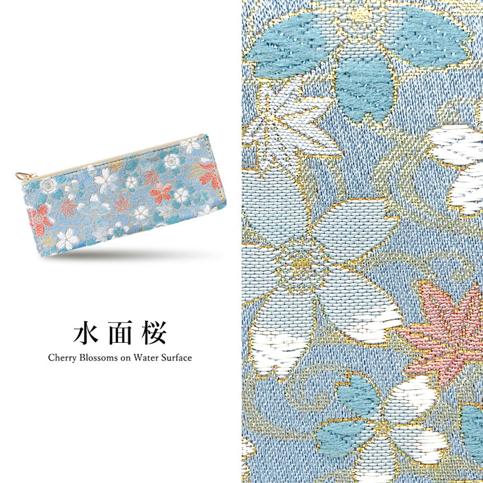【Leo&Aoi公式ショップ】 西陣織 明 ペンケース 筆箱 ペン入れ コンパクト スリム 文具 筆記用具 ふで箱 収納 上品 お洒落 高級 ペン ケース レディース 華やか 着物 和柄 和風 日本製 【安心の返品保証付き】