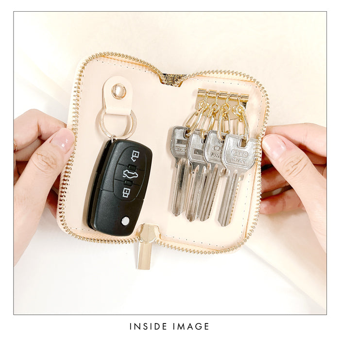 【Leo&Aoi公式ショップ】西陣織 明 ラウンド型キーケース 4連 メンズ レディース スマートキー 鍵入れ 鍵 カギ 収納 スリム コンパクト キーホルダー キーケース 和 和柄 和風【安心の返品保証付き】