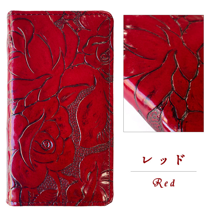 【Leo&Aoi公式ショップ】 AQUOS sense9 SH-53E SHG14 A405SH SH-M29 ケース カバー 手帳型 本革 アンティーク調 ローズ 型押し 手帳型ケース sh53e shm29 スマホケース 【安心の返品保証付き】