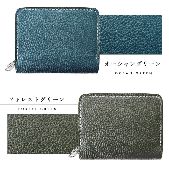 【Leo&Aoi公式ショップ】 ベーシックダンディ 蛇腹 ダブルファスナー 財布 本革 さいふ ウォレット 革 レザー 牛革 牛ヌメ 革財布 ラウンドファスナー ラウンド財布 本革財布 カード収納 Wファスナー メンズ レディース ハンドメイド 【安心の返品保証付き】
