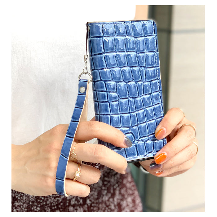 【Leo&Aoi公式ショップ】 牛革 美クロコダイル 型押し ストラップ 本革 紐ストラップ マルチストラップ 携帯ストラップ レザー 携帯 スマホ キーホルダー パスケース 定期入れ リストストラップ 革 手帳型 スマホケース 落下防止 エナメル レディース メンズ ワニ柄 【安心の返品保証付き】