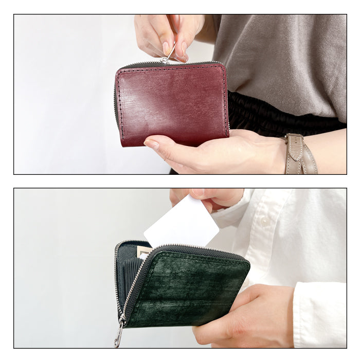 【Leo&Aoi公式ショップ】ブライドルレザー 蛇腹 シンプル 財布 長財布 ラウンド型ファスナー イギリス製 本革 牛革 メンズ ブライドル イギリスレザー 【安心の返品保証付き】