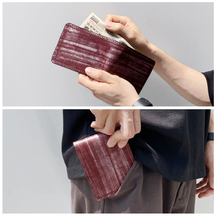 【Leo&Aoi公式ショップ】 ブライドルレザー ブルーム イギリス製 本革 二つ折り財布 財布 メンズ 二つ折り サイフ さいふ ウォレット 革 レザー 高級 カード収納 小銭入れ コインケース付き 二つ折りサイフ 革財布 メンズ財布 ハンドメイド タンニンなめし【安心の返品保証付き】