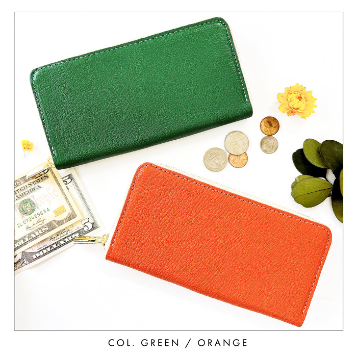 【Leo&Aoi公式ショップ】 シェーブルレザー 長財布 山羊革 フランス産 ゴートレザー 財布 レディース メンズ フランスレザー ラウンドファスナー サイフ さいふ ウォレット 革 カード収納 革財布 ラウンド長財布 ラウンド財布 長サイフ 本革長財布【安心の返品保証付き】
