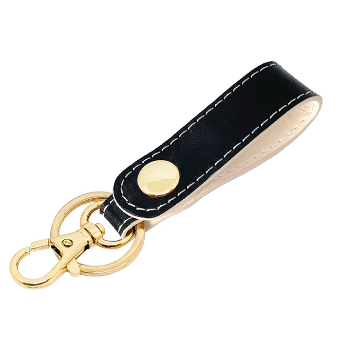 【Leo&Aoi公式ショップ】 本革 キーリング キーホルダー スナップボタン ちょっといい本革 牛革 シンプル クロム鞣