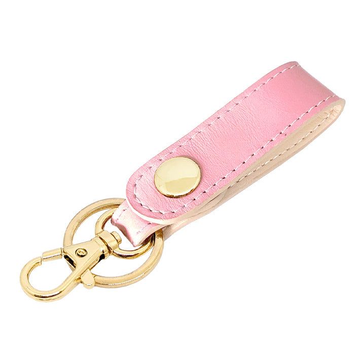【Leo&Aoi公式ショップ】 本革 キーリング キーホルダー スナップボタン ちょっといい本革 牛革 シンプル クロム鞣