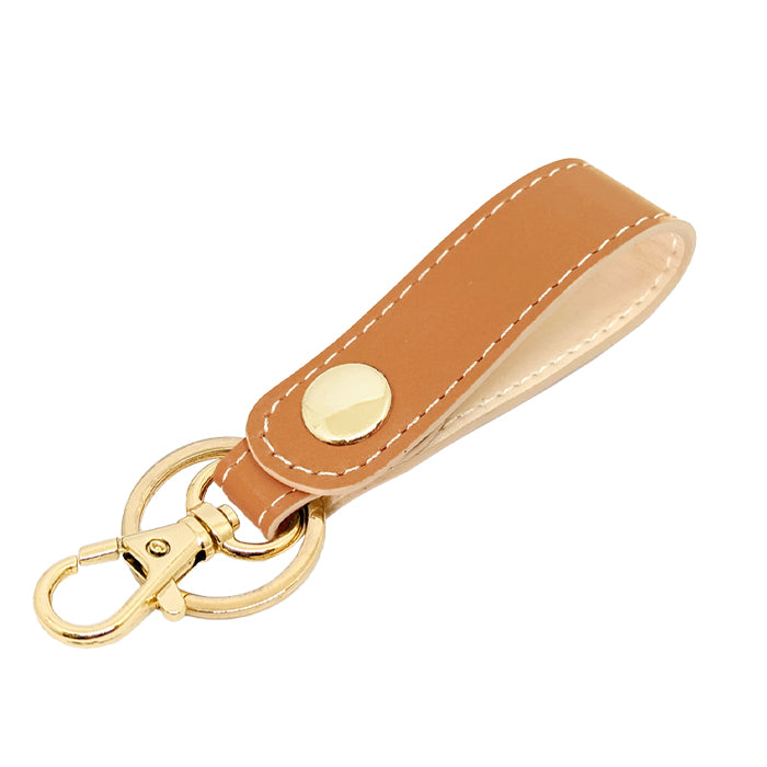 【Leo&Aoi公式ショップ】 本革 キーリング キーホルダー スナップボタン ちょっといい本革 牛革 シンプル クロム鞣