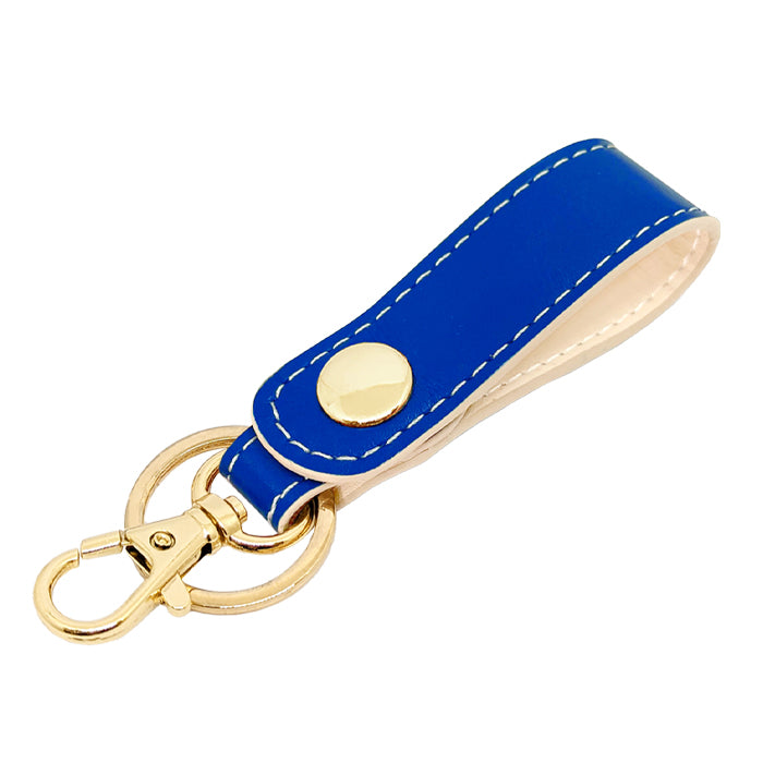 【Leo&Aoi公式ショップ】 本革 キーリング キーホルダー スナップボタン ちょっといい本革 牛革 シンプル クロム鞣