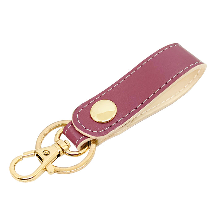 【Leo&Aoi公式ショップ】 本革 キーリング キーホルダー スナップボタン ちょっといい本革 牛革 シンプル クロム鞣