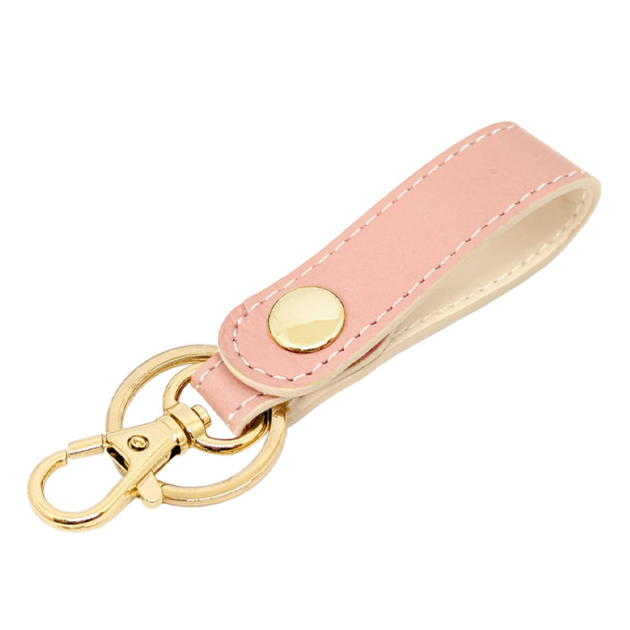 【Leo&Aoi公式ショップ】 本革 キーリング キーホルダー スナップボタン ちょっといい本革 牛革 シンプル クロム鞣