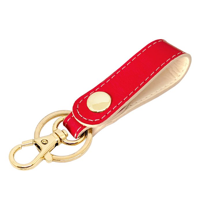 【Leo&Aoi公式ショップ】 本革 キーリング キーホルダー スナップボタン ちょっといい本革 牛革 シンプル クロム鞣
