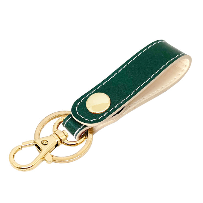 【Leo&Aoi公式ショップ】 本革 キーリング キーホルダー スナップボタン ちょっといい本革 牛革 シンプル クロム鞣