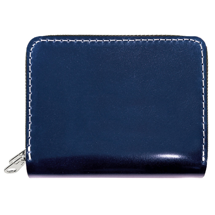 【Leo&Aoi公式ショップ】 本革 コードバン 蛇腹 ダブルファスナー 財布 馬革 メンズ カード収納 ミニ財布 小さい財布 ラウンド型財布 ホースレザー 【安心の返品保証付き】