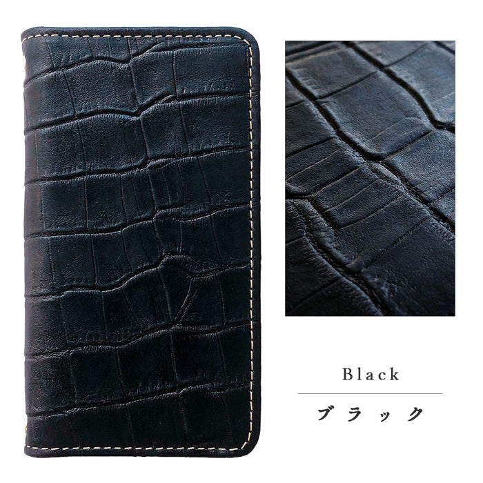 【Leo&Aoi公式ショップ】 Xperia 1 V SO-51D SOG10 A301SO XQ-DQ44 カバー 手帳型 本革 クロコダイル 型押し 手帳型ケース so51d エクスペリア スマホケース