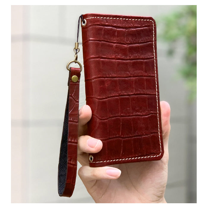 【Leo&Aoi公式ショップ】 クロコダイル 型押し ストラップ 本革 マルチストラップ 携帯ストラップ レザー 携帯 スマホ キーホルダー パスケース 定期入れ リストストラップ 革 牛革 手帳型 スマホケース 落下防止 レディース メンズ ワニ柄 紐ストラップ 【安心の返品保証付き】