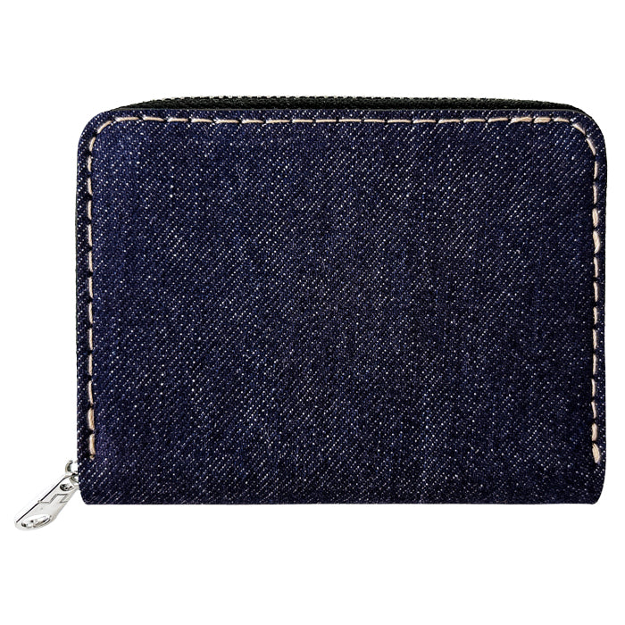 【Leo&Aoi公式ショップ】児島デニム 蛇腹 シンプル財布 本革 財布 メンズ レディース ラウンド型ファスナー ミニ財布 カード入れ 【安心の返品保証付き】