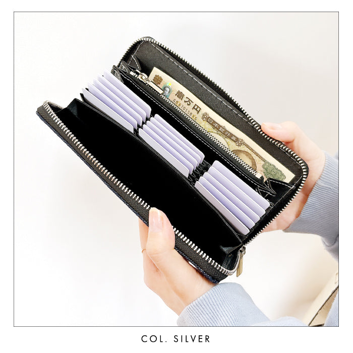 【Leo&Aoi公式ショップ】 児島デニム 蛇腹 カードポケット付き 財布 長財布 岡山デニム ラウンド型ファスナー メンズ レディース 大容量 【安心の返品保証付き】