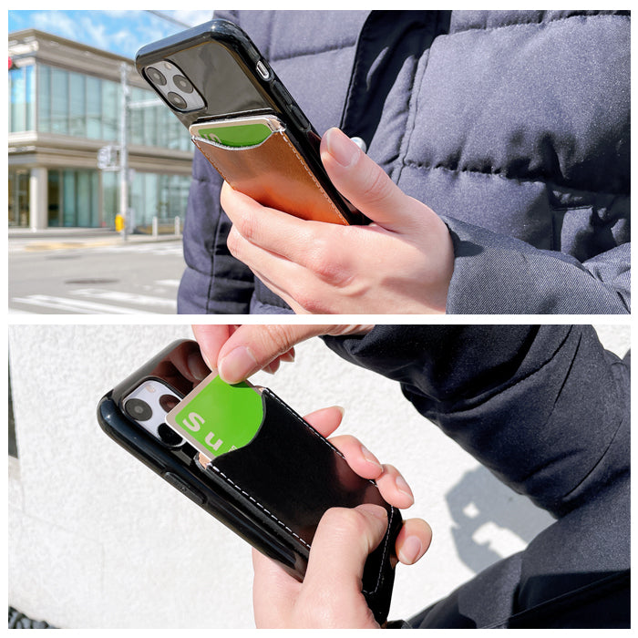 【Leo&Aoi公式ショップ】 ダグラスレザー カードケース スマホ カード収納 貼り付け 背面 薄型 カードポケット 背面収納 イタリア産 レザー ポケット カード入れ スリム ICカード 定期入れ シール CARD POCKET 革 レザー 牛革 収納ポケット イタリアンレザー 【安心の返品保証付き】