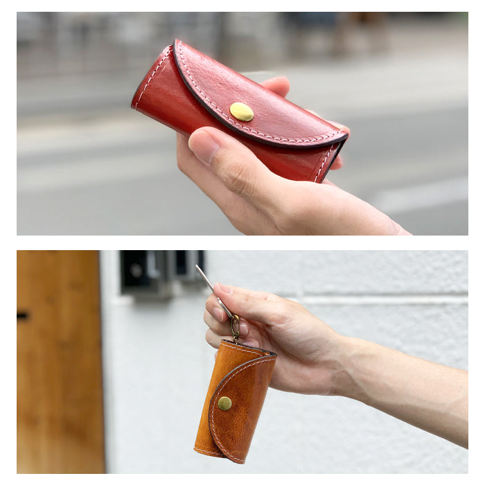 【Leo&Aoi公式ショップ】 ダグラスレザー キーケース 4連 イタリア産 本革 メンズ レディース スマートキー 三つ折り 牛革 レザー 鍵入れ 鍵 カギ 収納 スリム コンパクト キーホルダー 4連キーケース イタリアンレザー タンニンなめし 【安心の返品保証付き】