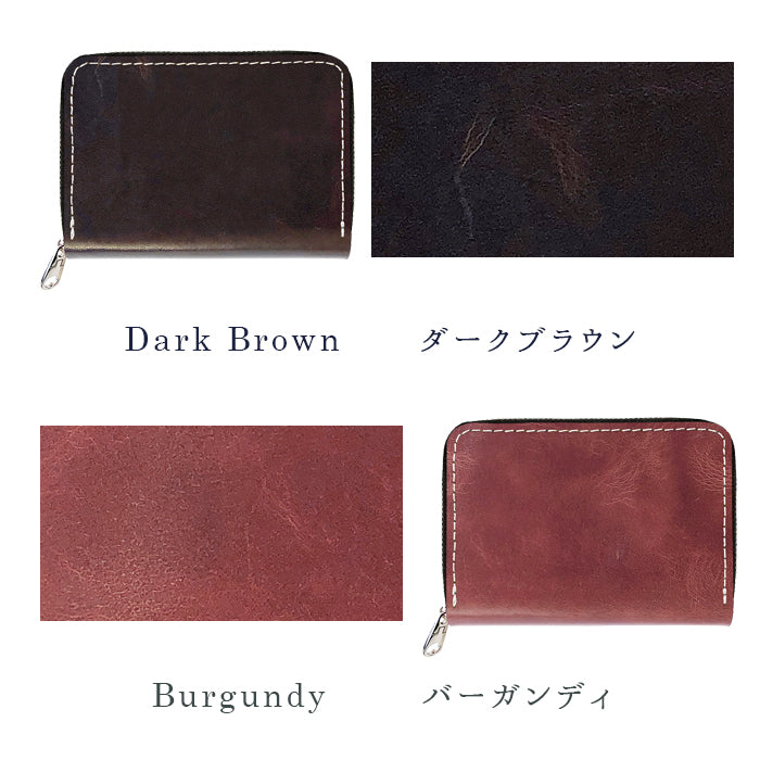 【Leo&Aoi公式ショップ】 ジェントルマン 牛革 ヌメ革 ミニウォレット ミニ財布 財布 メンズ 本革 コンパクト ラウンドファスナー サイフ さいふ ウォレット 小さい財布 革 レザー カード収納 革財布 ラウンド財布 ミニサイフ 本革ミニ財布 メンズ レディース