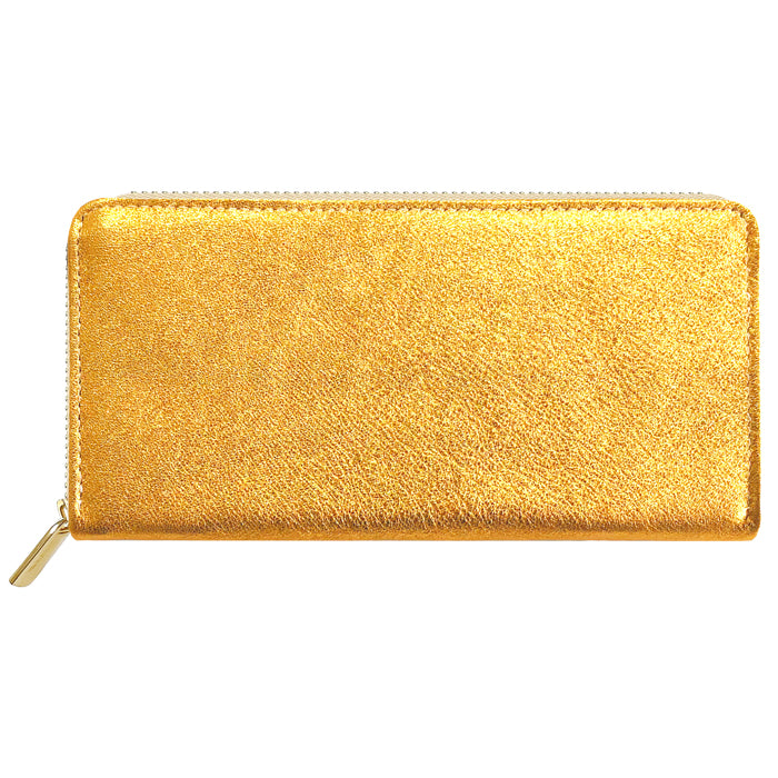【Leo&Aoi公式ショップ】 グリッター 蛇腹 カードポケット付き 長財布 本革 ラウンド型ファスナー 財布 レディース 大容量 【安心の返品保証付き】