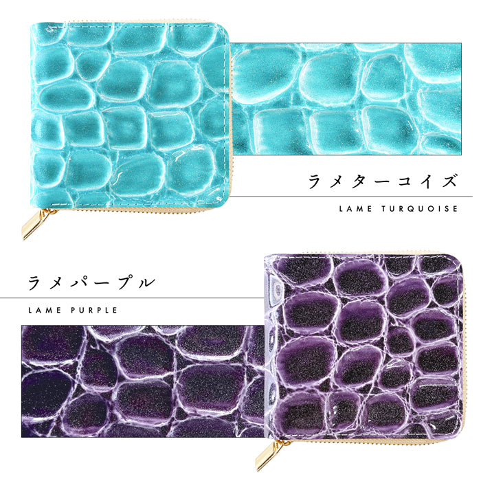【Leo&Aoi公式ショップ】 ラウンドファスナー グランコッコ ラウンド型 二つ折り財布 本革 財布 小銭入れ レディース 薄型 コインケース付き 【安心の返品保証付き】