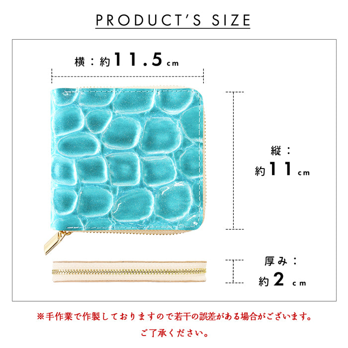 【Leo&Aoi公式ショップ】 ラウンドファスナー グランコッコ ラウンド型 二つ折り財布 本革 財布 小銭入れ レディース 薄型 コインケース付き 【安心の返品保証付き】