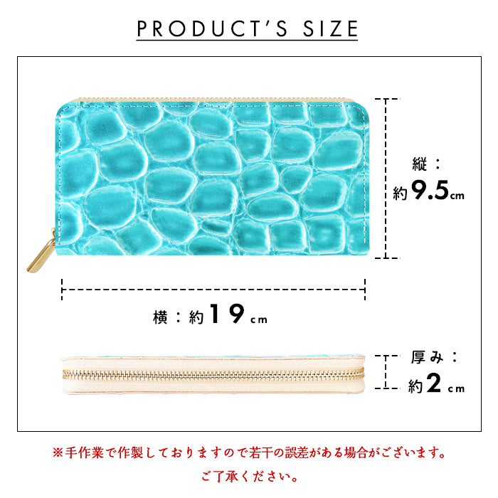 【Leo&Aoi公式ショップ】 グランコッコ ラウンド型長財布 本革 財布 長財布 エナメル ラウンドファスナー サイフ さいふ ウォレット 革 レザー カード収納 革財布 ラウンド長財布 ラウンド財布 長サイフ 本革長財布 レディース ハンドメイド 【安心の返品保証付き】