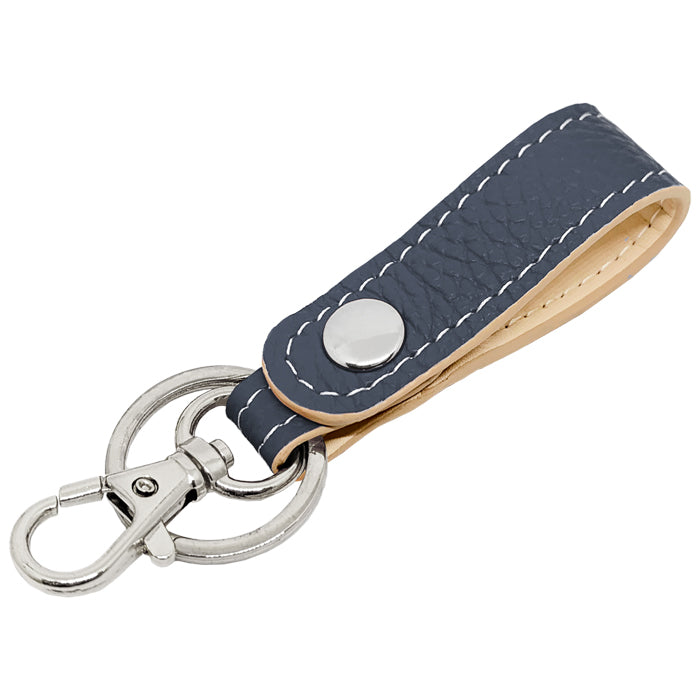 【Leo&Aoi公式ショップ】 本革 キーリング キーホルダー スナップボタン ちょっとハイソな本革 牛革 型押し