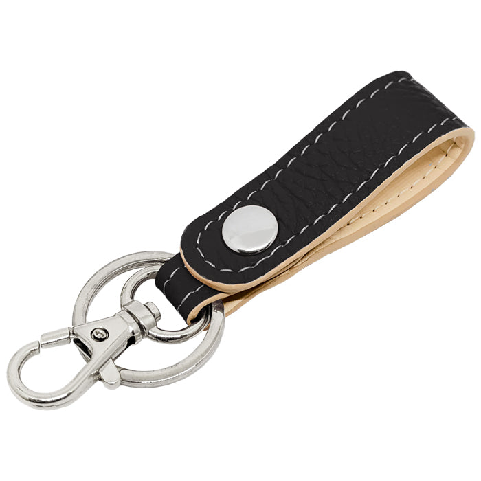 【Leo&Aoi公式ショップ】 本革 キーリング キーホルダー スナップボタン ちょっとハイソな本革 牛革 型押し