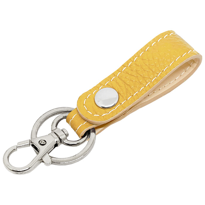 【Leo&Aoi公式ショップ】 本革 キーリング キーホルダー スナップボタン ちょっとハイソな本革 牛革 型押し