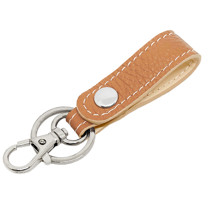 【Leo&Aoi公式ショップ】 本革 キーリング キーホルダー スナップボタン ちょっとハイソな本革 牛革 型押し